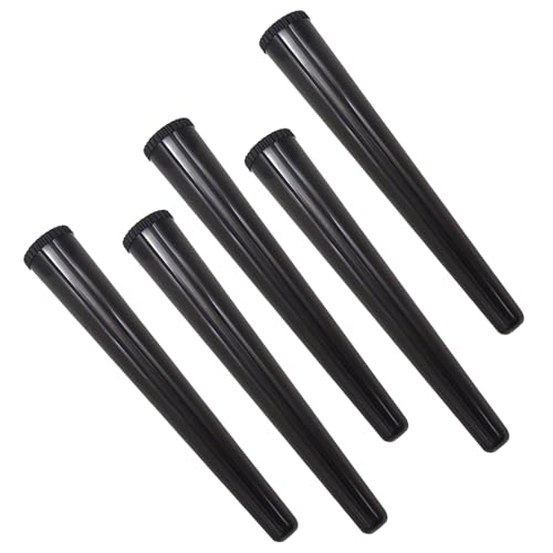 5-Pack Smell Proof Doob Tubes for King Size Cones - Hard Plastic Air Tight Storage with Secure Lids 112mm Length