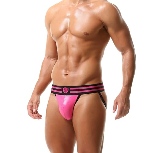 Perforated PU Leather Pro Jockstrap Thong G-string3