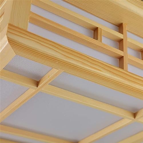 Luz de techo de madera maciza regulable E27 para salón y dormitorio de 35cm con mando 5