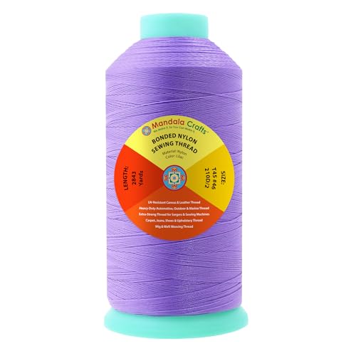 Mandala Crafts Size 46 210D T45 Lilac Bonded Nylon Thread, 2843 YDs
