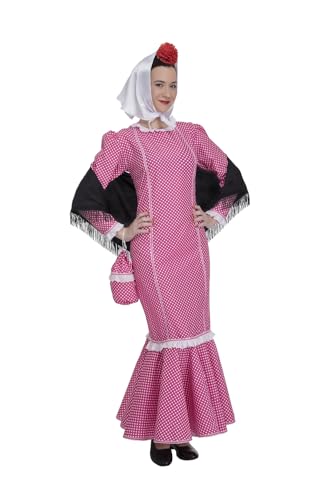 Kimokawaii Disfraz de Madrileña Rosa Adulta (T-XL)