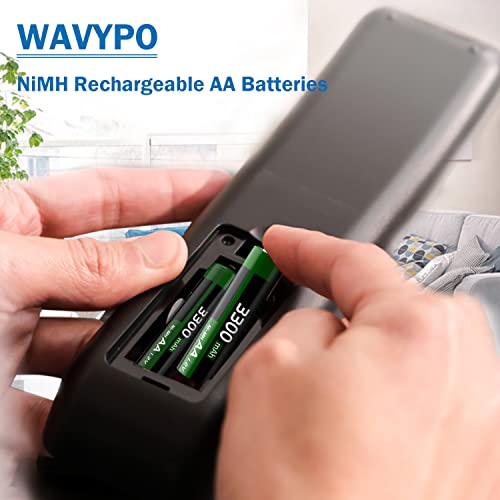 Wavypo Aa Rechargeable Batteries, 3300Mah Upgraded Ni-Mh 1.2V High Capacity Long-Lasting Aa Batteries For Cameras, Toys, Remote Controls And Household Devices Etc -16 Counts #TOP2