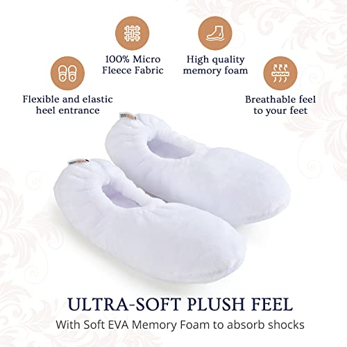Triodream Velvet Plush Memory Foam Warm Slipper Socks For Women | Non-Slip One Size Fuzzy Socks For Women With Grippers | Ultra Plush And Cozy Warmth Collection (White) #TOP2