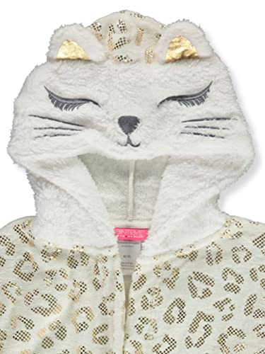 Saint Eve Girls Cheetah Plush Hooded Robe with 3D Face2
