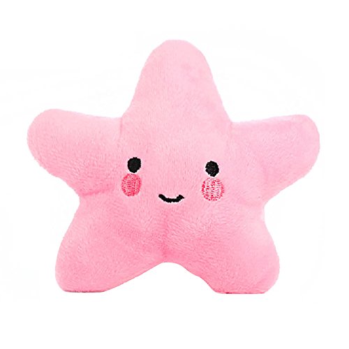 Huhuswwbin Juguetes para Mascotas, Peluche de Peluche con diseño de Estrella de Mascota, Color Rosa