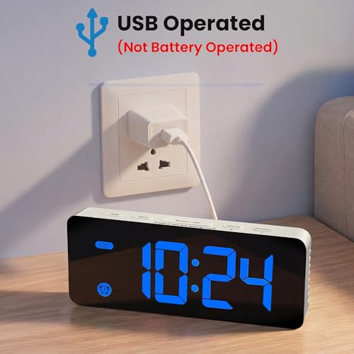 Image of HODIK Alarm Clock for Bedrooms, Kids Small Digital Clock, 4 Dimmable Backlight, 3 Adjustable Volumes with Snooze (B02)