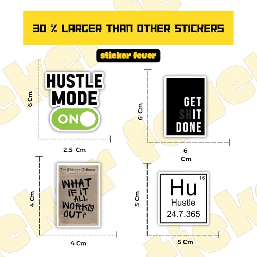 Image of Sticker Fever - Pack of 15 Motivational and Inspiring Stickers for Laptops /Mobiles /Guitar /Journal etc. (Motivational)