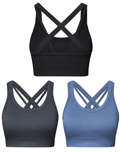 Nikuja Sports Bras for Women,Strappy Running Sports Bras for Women