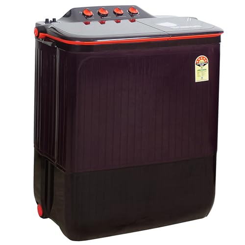 Image of Havells-Lloyd 8 Kg 5 Star Semi-Automatic Top Load Washing Machine (GLWS805EXAPC Plum Cola With Pink lid, Double Layered Toughened Glass Lids)