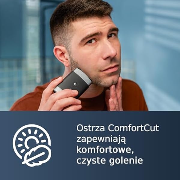 Портативная электробритва Philips влажная и сухая бритва система лезвий ComfortCut 3D подвижные головки компактный дизайн мощный аккумулятор модель PQ888 06