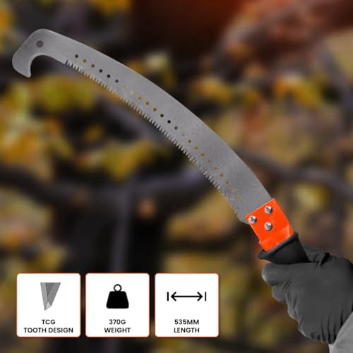 Image of Veltrix Pruning Gardening Saw | Sharp Blade Hand Saw for Tree, Branch & Wood Cutting | Lightweight, Durable Tool for Camping & Outdoor Use (Single Hook 21inch)