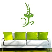 PEMA Indigos UG Wandtattoo – Pflänzchen Mit Kreisen, 40x32 Cm, Weiß | Selbstklebend, Rückstandslos Entfernbar | Für Wand, Möbel, Glas