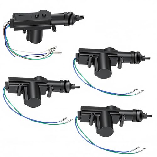Zentralverriegelung Universal 12V, Auto Fernbedienung Zentrale Kit 4-türiges Zentralverriegelung Set mit 2 Fernbedienungen, schlüsselloses Zugangssystem, Türantrieben und Kofferraumöffnungsfunktion