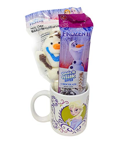 Frozen Mug Gift: Anna & Elsa Frozen Mug With Olaf Marshmallow & Chocolate