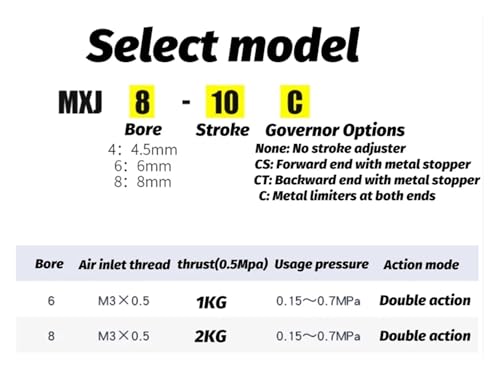 Cylindre à glissière MXJ8-20 micro pneumatique type SMC pour guidage de précision