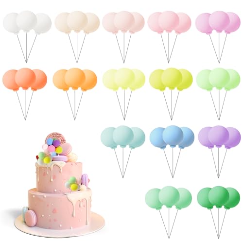 JINXIAN 48 peças mini balões coloridos bolas decorativas DIY bolo aniversário decoração bolo reutilizável redondos para decoração de aniversário bebé shower casamentos