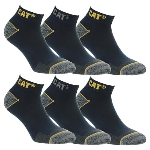 CAT Caterpillar Herren Universal kurze Socken (39-42, 6 Paar Blau)