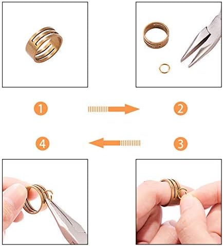 PandaHall Elite about 1490 pcs 4 Colors 4/6/8mm Brass Open Jump Rings Jewellery Connectors O Rings with 1 pcs Golden Jump Ring Opener for Earring Bracelet Jewellery Making, Mixed Colors