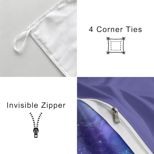Housse de Couette Océan Parure de Lit 260x240 Violette Ensemble Microfibre - 7