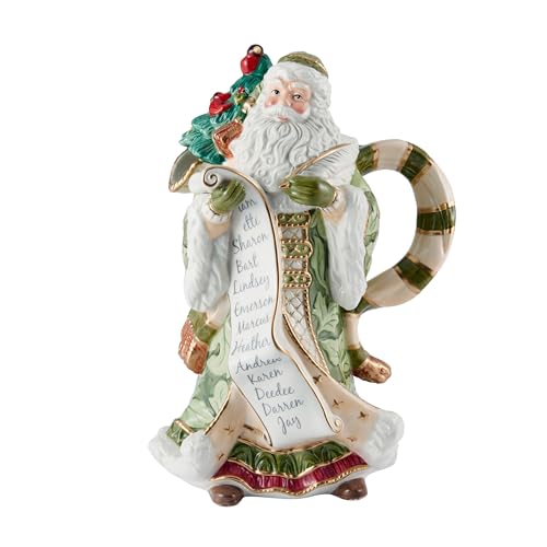 Fitz-and-Floyd-Holiday-Home-Green-Santa-Pitcher-48-Ounce Fitz and Floyd Holiday Home Green Santa Pitcher 48 Ounce