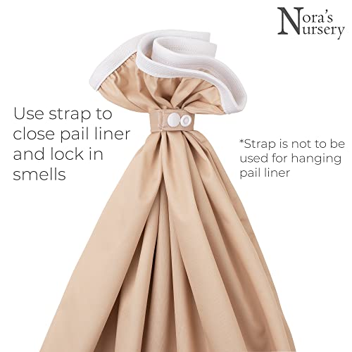 Nora's Nursery Pail Liner For Cloth Diapers - Reusable And Washable - Fits All Standard Diaper Pails - Waterproof Pail Liner With Strap For Diaper Pails, Laundry & Kitchen Garbage Cans (Dessert - 2Pk) #TOP2