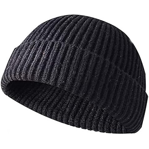 Billion Xin Winter beanie hat with warm lining, unisex warm knitted hat for men and women, Black (black 01), S/XL Cover