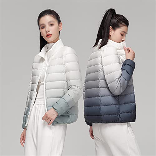 Doudoune ultra légère coupe slim manteau rose court col montant automne hiver S - 4