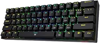 Redragon K630 Dragonborn 60% Wired RGB Gaming Keyboard, 61 Keys Compact Mechanical Keyboard with Tactile Blue Switch, Pro Driver Support, Black