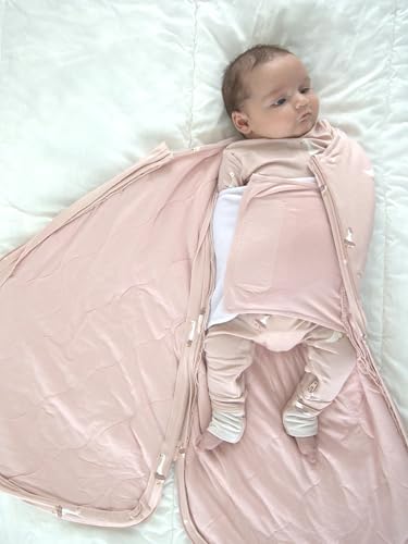 Image of GUNAMUNA Baby Swaddle Sleep Sack, Ultra-Soft Fabric, WONDERZiP for Easy Changes, Arms In or Out, 0.5 TOG