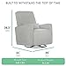 Evolur Holland Upholstered Plush Seating Glider Swivel, Glider Chair for Nursery in Harbor, Modern Nursery Glider, Tool-Free Assembly, Easy to Clean, Environmentally Conscious Glider