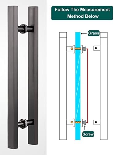 Black Door Pull Handle - Interior/Exterior Push Handle, Flat S Design, 20"-59" Long, Durable Front Door Knob for Home, Office, and Commercial Use (Size: 32"/50cm)