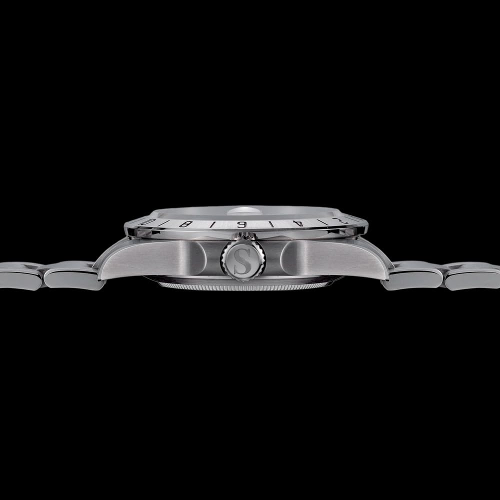 Seestern Sugess S463 GMT Automatikuhr aus schwarzem Stahl mit Datumsanzeige Saphir für Herren