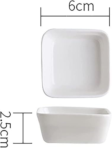 Miniatura 2 de SOCOSY Plato de cerámica multiusos de forma cuadrada, platos para condimentos, cuenco de inmersión para sushi, platos para aperitivos, platos para
