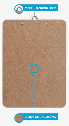 Letter Size Clipboard with Butterfly Clip (Pack of 5) - 9'' x 12.5'' Large Wood Clipboards for Classroom, Clipboards for Kids | Hardboard for Office, College, Teacher & Back to School Supplies