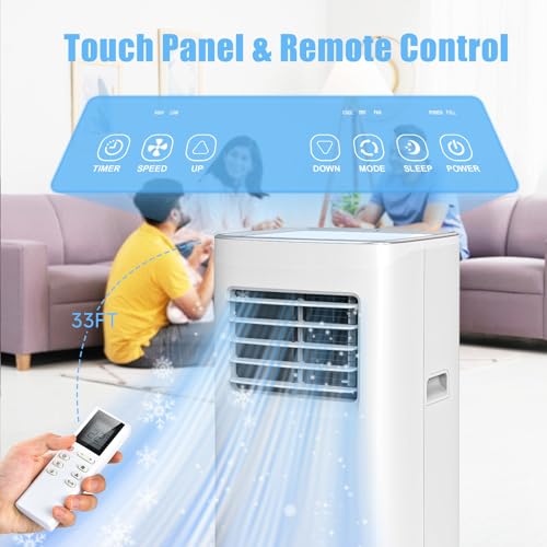 Image of Portable Air Conditioners, 3-in-1 8500 BTU Cooling Unit with Fan & Dehumidifier for Room, Quiet Operation, Cools up to 450 sq.ft, Complete Window Installation Kit for Home Office