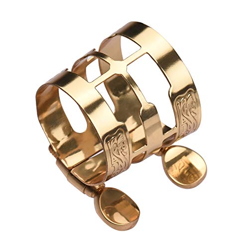 Saxophone Ligature, Alto Saxophone Mouthpiece Ligature E Flat Clarinet Ligature with Double Screw for Sax Mouthpiece Instrument