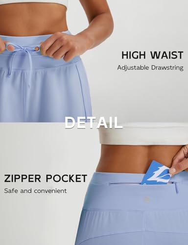 baleaf Short esportivo feminino de 7,6 cm, cintura alta, para corrida, com bolsos com zíper, academi