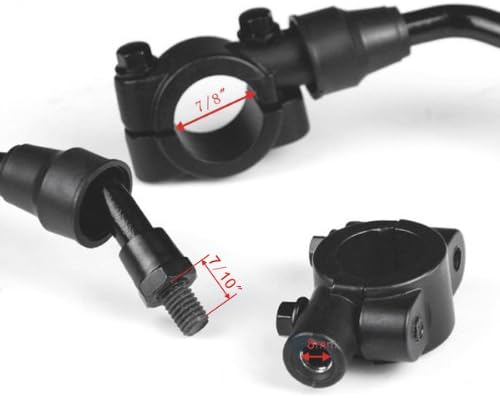 XYZCTEM Black Retro Style Side Rearview Mirror w/ 7/8" Handlebar Mount 8mm Adaptor For Mountain Bike BMX Bicycle Motorcycle Dirt Bike ATV Cruiser Chopper-Pair