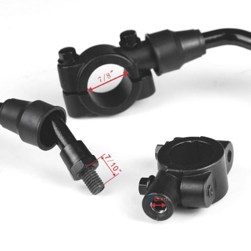 XYZCTEM Black Retro Style Side Rearview Mirror w/ 7/8" Handlebar Mount 8mm Adaptor For Mountain Bike BMX Bicycle Motorcycle Dirt Bike ATV Cruiser Chopper-Pair - Thumbnail 5