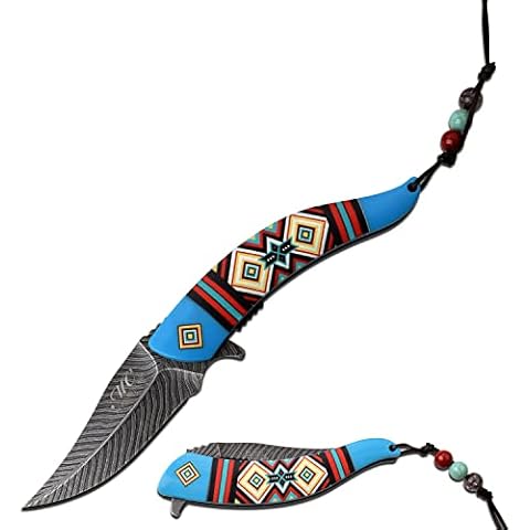 Masters Collection MC-A023BL Spring Assist Folding Knife, Black Blade, Blue Handle, 5-Inch Closed Cover