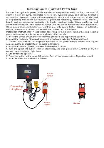 Image of Hydraulic Power Unit for Dump Trailer Car Lifting Platforms, 2200PSI 12V DC Hydraulic Station Pump, Double Acting, 0.8 kW, 6 Quart