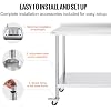 VEVOR 24 x 60 x 40 Inch Stainless Steel Work Table, Commercial Food Prep Worktable with Casters, Heavy Duty Prep Worktable, Metal Work Table with Adjustable Height for Restaurant, Home and Hotel