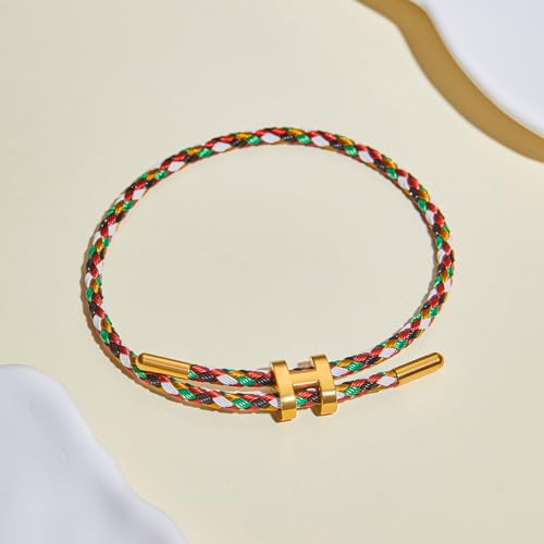 Image of AIMADE Bracelets for Women Adjustable Charm Bracelet, 18k Gold-plated Buckle Design Titanium Steel Wire Rope Women's Gift Jewelry