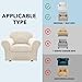 H.VERSAILTEX Rich Velvet Stretch 2 Piece Cover Chair Slipcover Sofa Cover Furniture Protector Couch Soft with Elastic Bottom Chair Couch Cover with Arms Width Up to 49 Inch(Chair, Ivory)