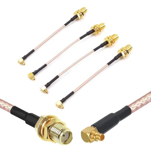 CORONIR Angle Head MMCX to SMA Female Low Loss FPV Antenna Extension Cable Adapter for FPV Racing Drone Quadcopter DIY Accs(95mm/3.7