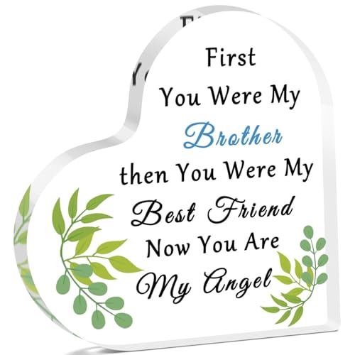 Memorial Gifts for Loss of Brother Sympathy Acrylic Plaque Remembrance Bereavement in Memory of Brother Sympathy Gifts for Family Condolences Grief Present Acrylic Keepsake