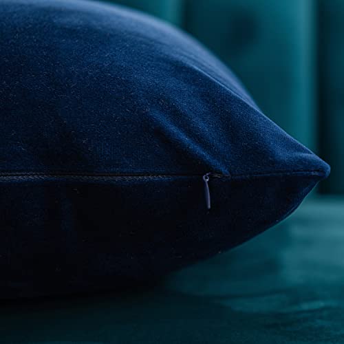 Dezene Couch Pillow Cases 18X18 Navy: 2 Pack Cozy Soft Velvet Square Throw Pillow Covers For Farmhouse Home Decor #TOP1