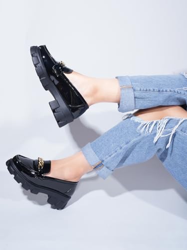 Image of JM LOOKS Women Fashion Loafers Stylish Casual Platform Shoes Fancy Solid Comfortable Sole for Womens & Girls