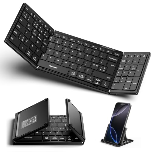 Image of TECKNECT Foldable Bluetooth Keyboard, Wireless Keyboard with Number Pad