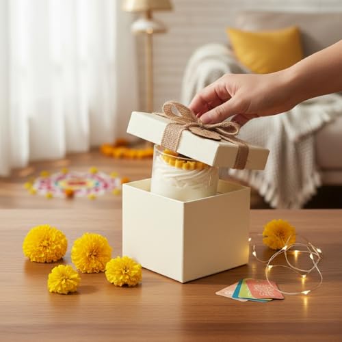 Image of Sunflower Scented Jar Candle - 220g 100% Organic Soy Wax - Aesthetic Yellow Floral Bloom Design - Luxury Spring Fragrance for Vasant Panchami & Home Decor